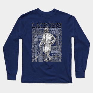 Lacrosse Montage (Male-Border) Long Sleeve T-Shirt